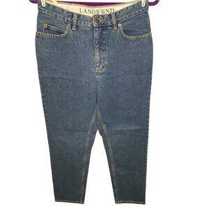 Lands End sz 8 Blue Original Fit, Traditional Waist, Tapered Leg Jeans New